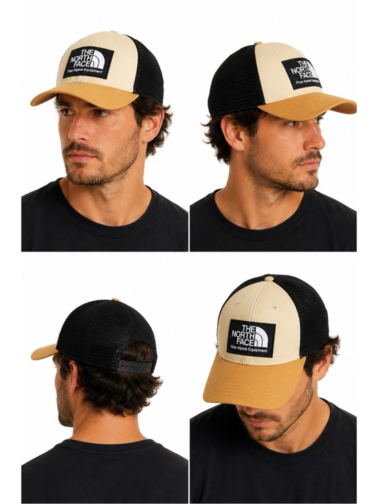 The North Face Other - The North Face Beige Colorblock Trucker Hat